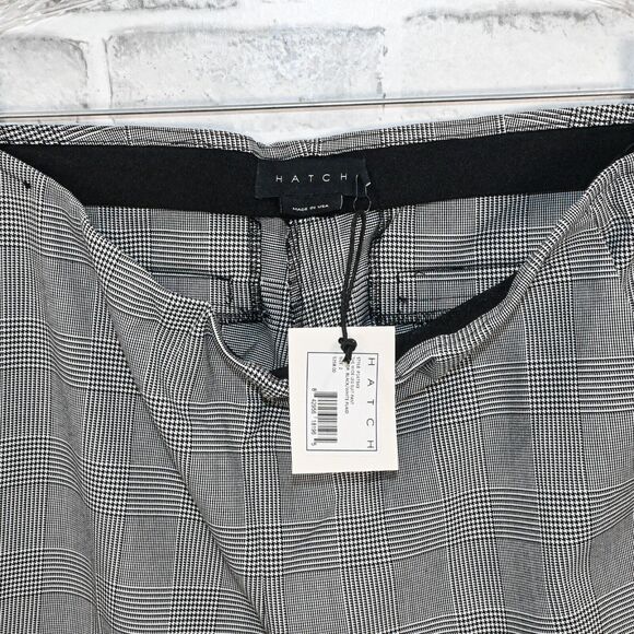 HATCH Maternity The Wide Leg Suit Pant Black White Plaid Glen size 2 $258 - Picture 8 of 9